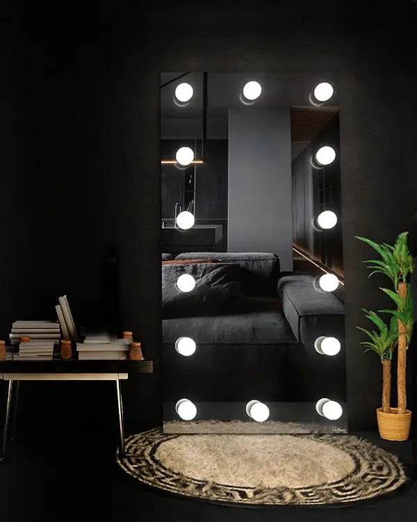 Amazon.com: Wall Mirror , 3-Color Dimmable Bathroom Mirror, Large Backlit  Wall Mirror, Half Moon Decorative Dressing Mirror 30*43in/77*110cm, Premium  Explosion Proof Makeup Mirror ( Color : Left Cut , Size : 33*4 : Home &  Kitchen